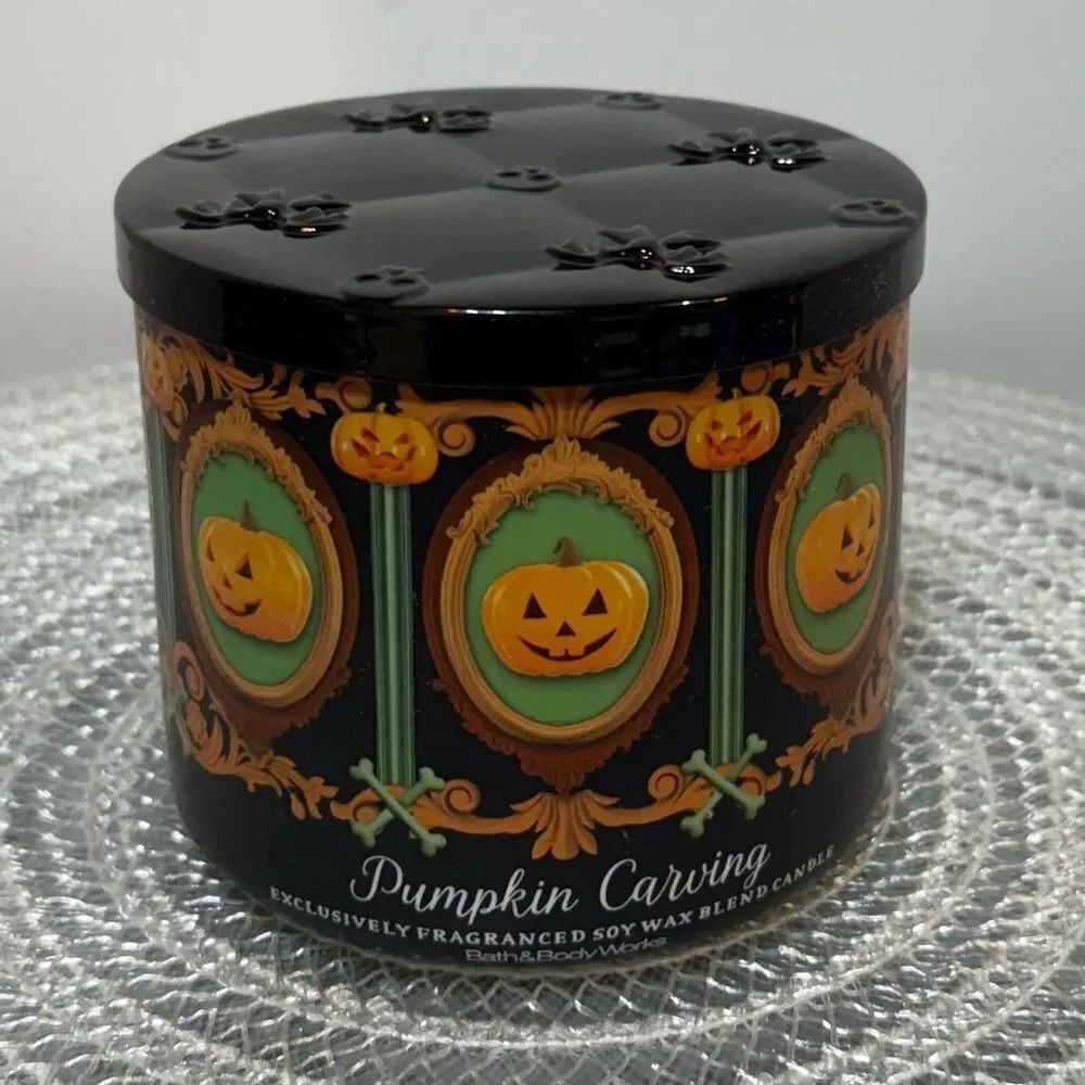 BBW Pumpkin Carving 3 Wick Scented Candle NWT
